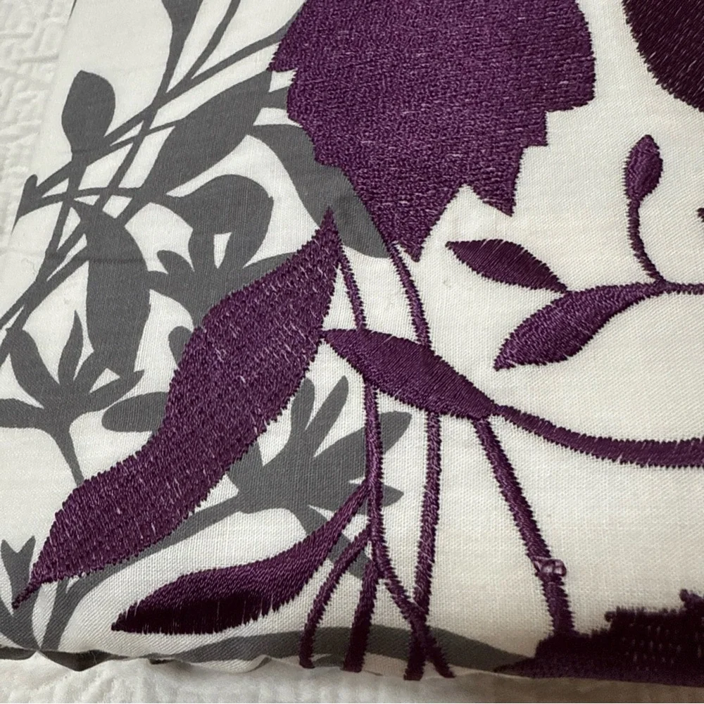 New KAS AUSTRALIA King Duvet Cover Enchanted Floral‎ Purple Embroidered 104